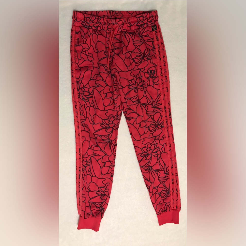 adidas Red Floral Track Pants